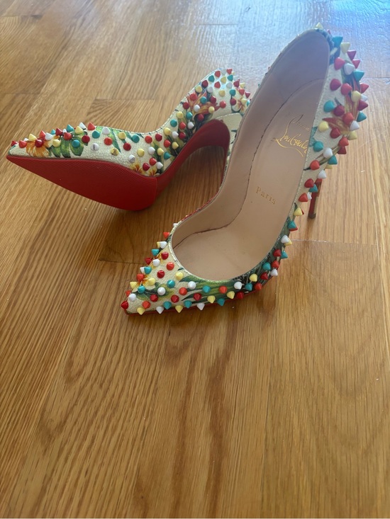 Christian Louboutin Shoes - Christian Louboutin Hawaii Multicolor Follies Spike 120 Pointed Toe Pump 37.5